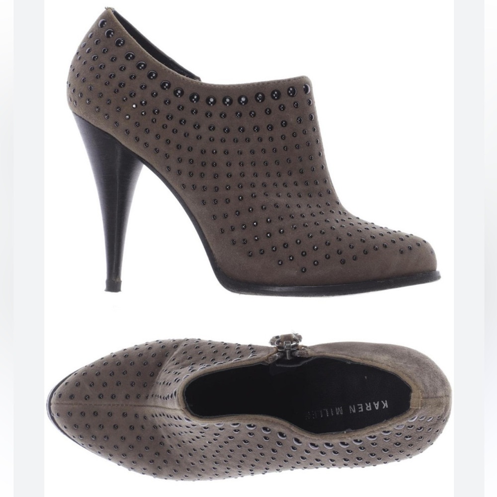 Karen Millen Suede Studded Ankle Boots
